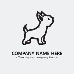 Dog illustration black and white for logo company vector image
