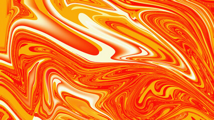 Obraz premium Abstract swirling pattern of orange yellow and white fluid art design
