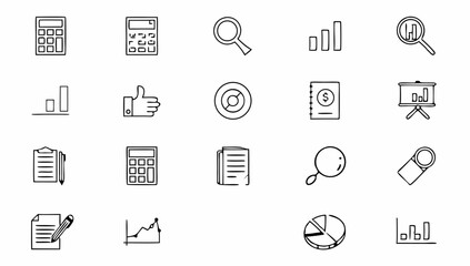 accounting icon set with editable stroke  accounti.eps