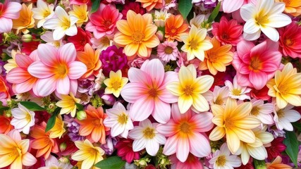 Vibrant Colorful Flower Bouquet Beautiful Dahlias and Other Blooms