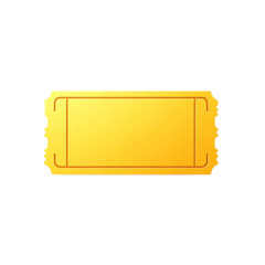 Empty golden ticket isolated on transparent background