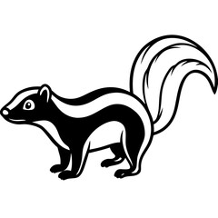 Modern Skunk Outline Design