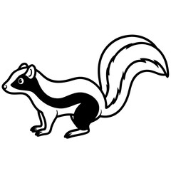 Modern Skunk Outline Design