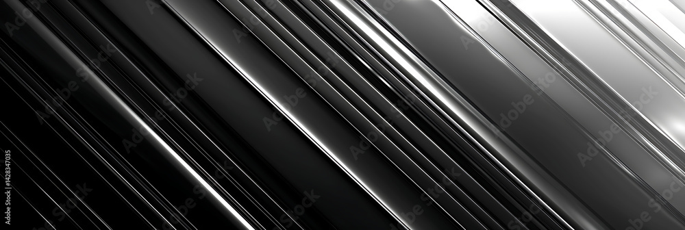 Poster abstract background featuring sleek diagonal lines or panels of reflective metallic material in shad