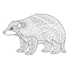 Intricate Bear Line Art for Coloring
