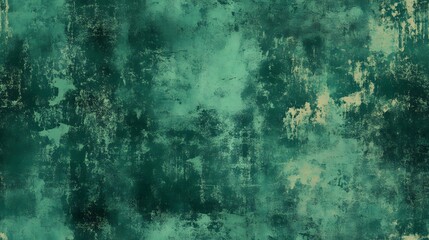 Obraz premium Textured teal and beige surface with distressed appearance.
