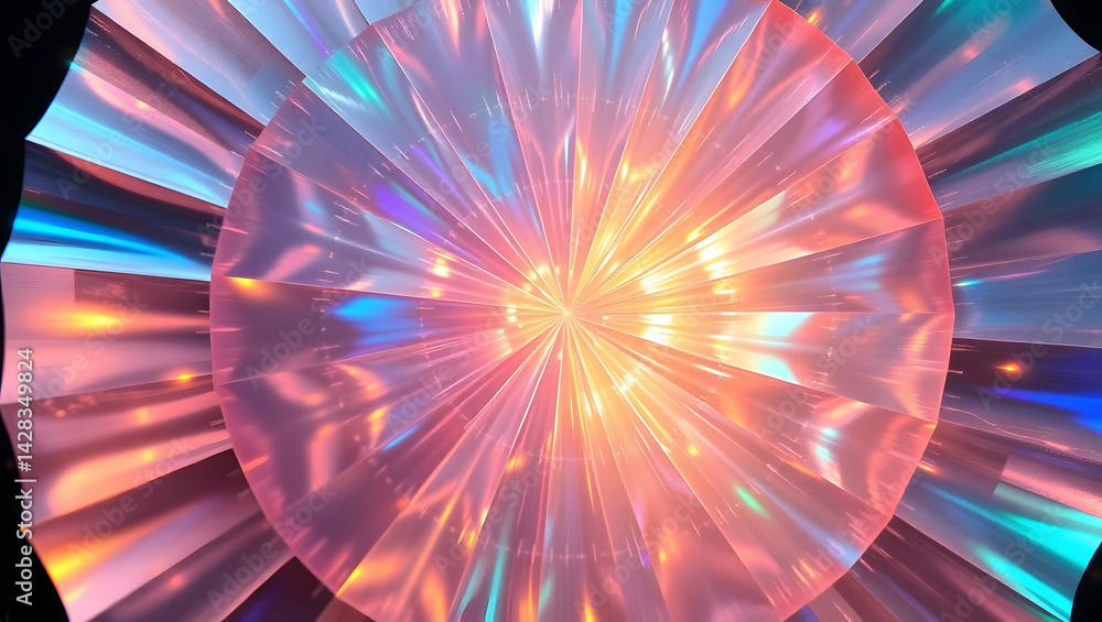 Poster mesmerizing abstract art shimmering iridescent circular design
