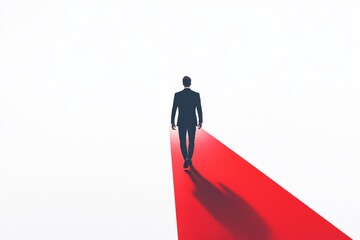 Obraz premium Businessman walking on red carpet (7)