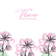 Elegant Pink Watercolor Flower Background Design for Invitations