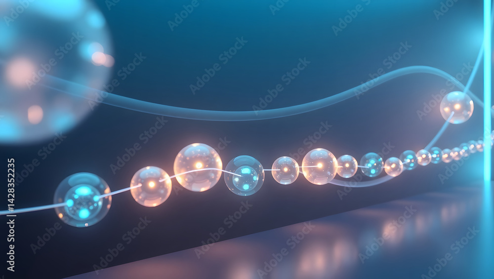 Poster mesmerizing iridescent timeline chart abstract data visualization