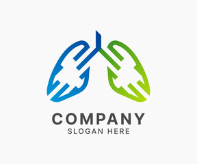 Abstract Lungs Logo icon symbol for Medical and Healthcare Businesses.