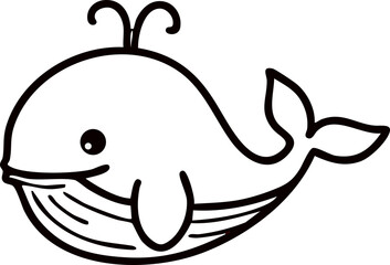 여름 바다 고래 라인드로잉 캐릭터 색칠 공부(summer sea whale line drawing chacracter coloring)