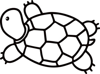 Obraz premium 여름 바다 거북이 라인드로잉 캐릭터 색칠 공부(summer sea turtle line drawing chacracter coloring)