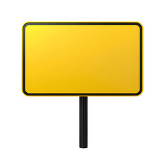 Fototapeta premium Blank Yellow Road Sign Mockup Isolated on Transference Background