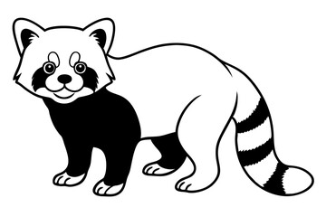Red Panda Monoline Design