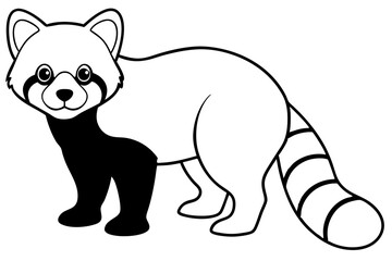 Red Panda Monoline Design