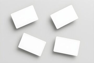 Minimalist Floating White Cards Mockup on Gray Background 
