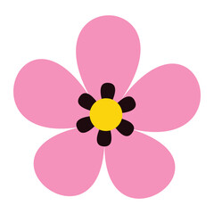 Flat style botanical abstract flower illustration vibrant nature decor