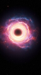 Obraz premium Cosmic Black Hole Accretion Disk: A Stunning Visualization of a Supermassive Black Hole's Gravitational Pull
