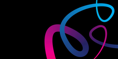 Obraz premium Abstract Color Wave, Trendy Dark Background Vector, Smooth Gradient Flowing Line, Dark Aesthetic Art. 