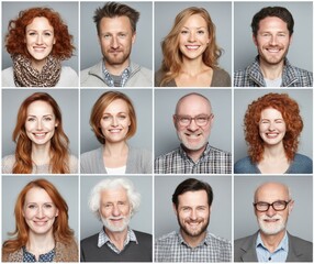 Fototapeta premium Diverse Portraits of Smiling People