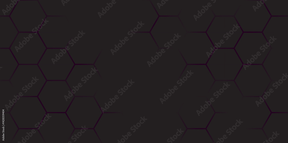 Poster abstract black hexagon line in grey modern luxury futuristic background design. hexagon background d