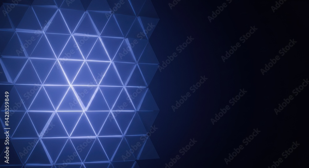 Aufkleber abstract blue triangular geometric pattern background design futuristic technology digital art
