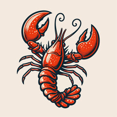 vector illustration of a lobster