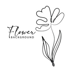Simple Line Art Flower Background for Design Projects