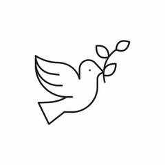 Peace dove wellness icon vector sign