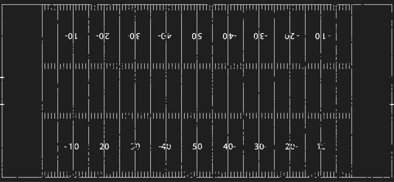 American football field, chalk drawing scheme, football nfl, offense and defense, playbook yard, line grid marker, vector illustration