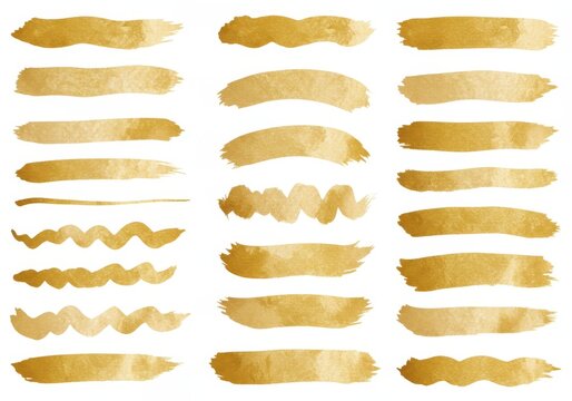 Gold watercolor brushes set