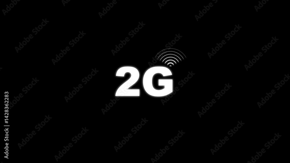 Poster the animated 2g network icon design in flat icon. technology concept icon. 2g network animation on b