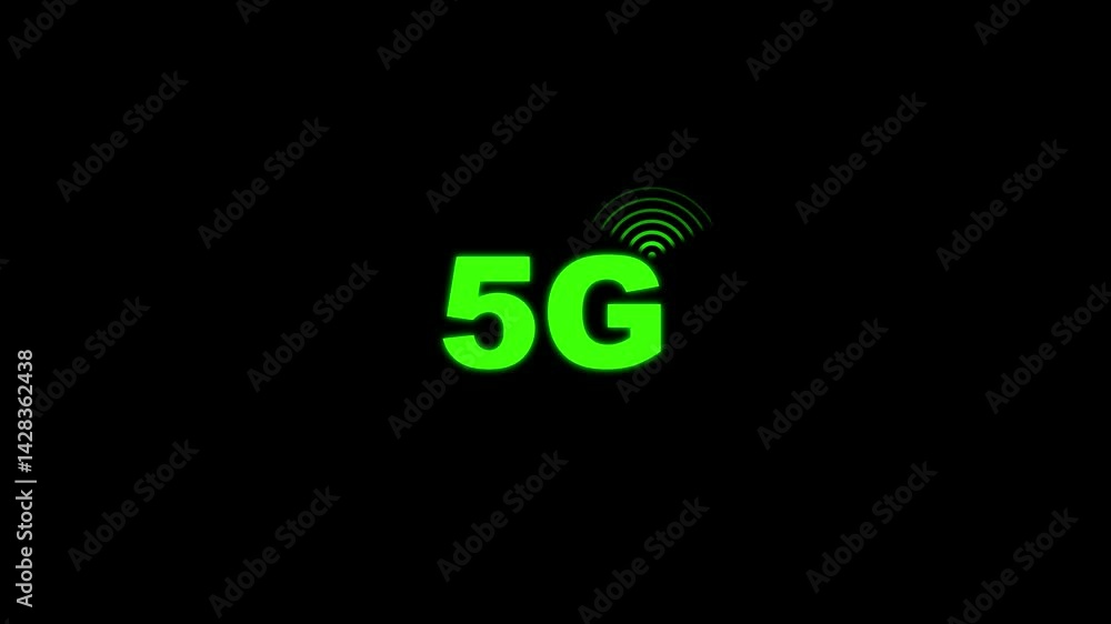 Poster the animated 5g network icon design in flat icon. technology concept icon. 5g network animation on b
