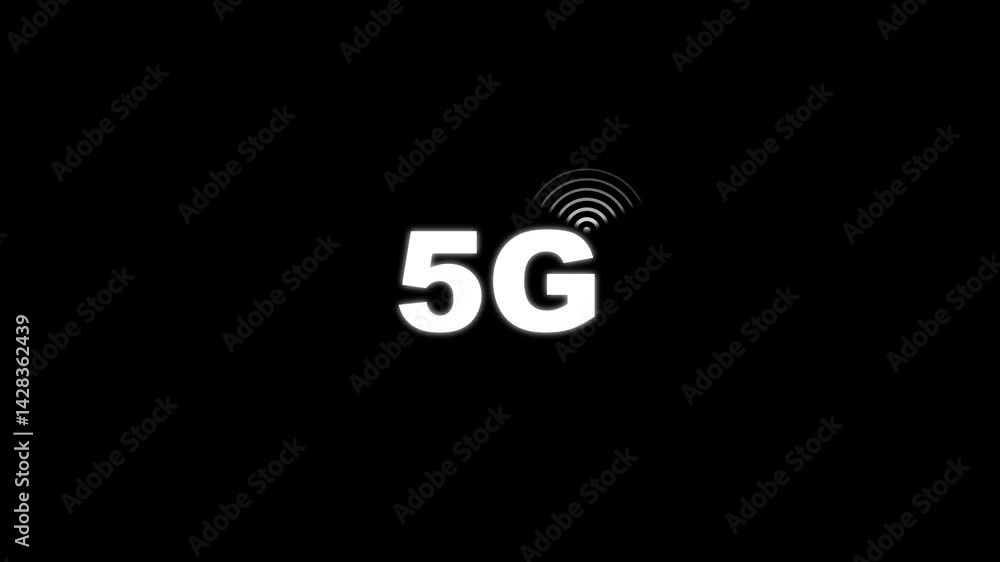 Poster the animated 5g network icon design in flat icon. technology concept icon. 5g network animation on b