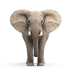 Fototapeta premium Realistic 3D Render of a Majestic Elephant Standing Proudly with Textured Skin and Distinctive Features Showcasing a Natural Habitat Environment