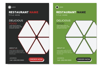 Modern Creative Energetic Restaurant Flyer or Food Flyer Design Template