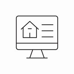 Real estate computer monitor icon vector sign