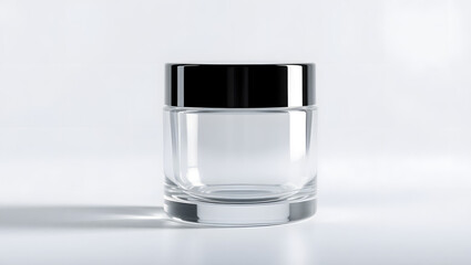 Sleek Transparent Cosmetic Jar Mockup Free Download