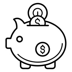 Obraz premium Clean vector icon of money saving on white background. AI design file ideal for finance apps, websites, and business use.