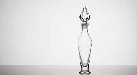 Elegant clear glass bottle with diamond top