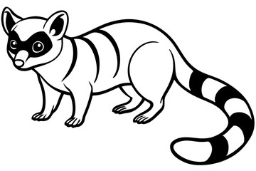 Fototapeta premium Ringtail Outline