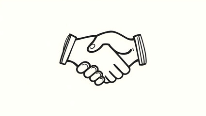 Stylized Handshake Icon Freehand Drawn Partnership Illustration