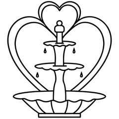 Serene Heart Fountain Outline