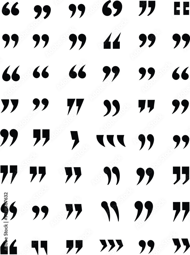 Poster find different types of quotation marks and punctuation for graphic design and typography projects u