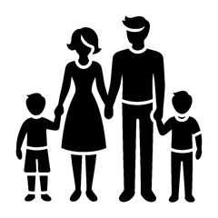 family silhouette vector