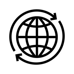 Fototapeta premium Around the Globe Connection icon vector image. Suitable for mobile apps, web apps and print media.