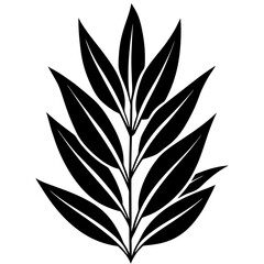 Black Leaves Branch Vector Design