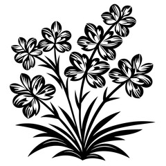 Black Floral Cluster Tattoo Vector Design