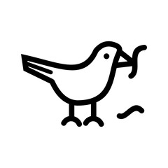 Bird Eating Worm icon vector image. Suitable for mobile apps, web apps and print media.